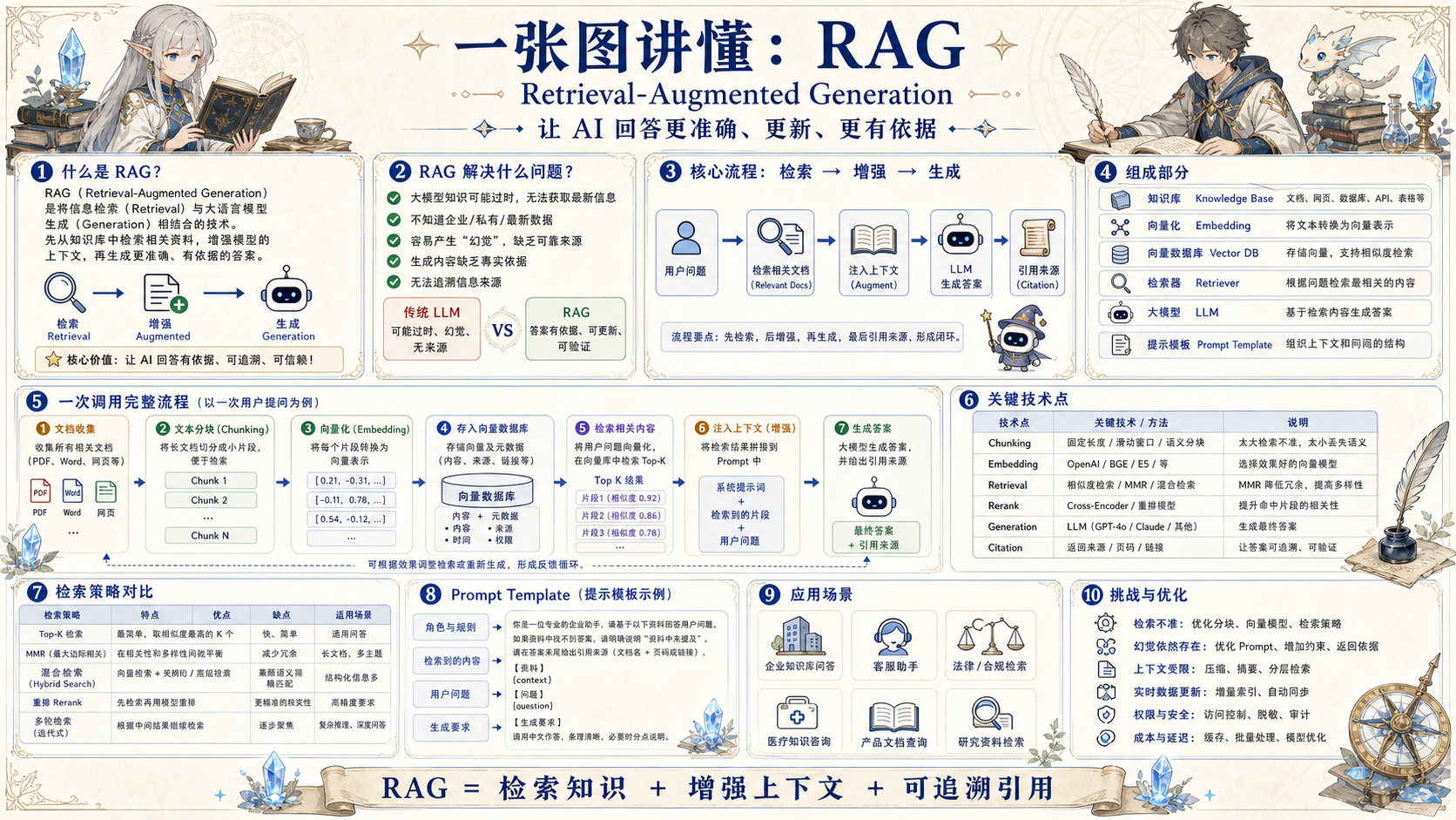 RAG 检索增强生成高密度幻想风知识地图