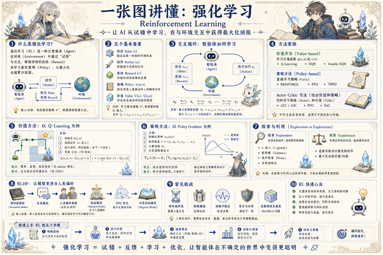 强化学习 Reinforcement Learning 高密度幻想风知识地图